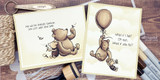 Two sepia-toned cards pairing this set with balloon Pooh, showing the friends-forever and what-if-you-fly quotes.