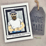 Textured card of the bearded man with 'To the guy that has everything.'
