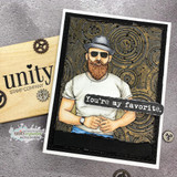 Card of the bearded man in gray with 'You're my favorite.'
