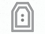 Make A Tag nested gift-tag cutting dies with stitched edges in graduated sizes.
