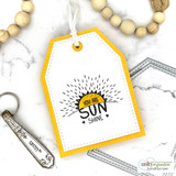 Handmade gift tag or card made with a stitched tag die.