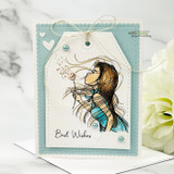 Handmade gift tag or card made with a stitched tag die.