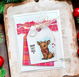 Handmade gift tag or card made with a stitched tag die.