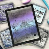 Purple ombre card with the graveyard scene