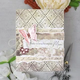 Vintage dotted-grid card with a butterfly and a very-best-Mom sentiment.