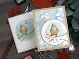 Cards with the bird in a circle on a snowy branch and 'You've got that winter swag.'