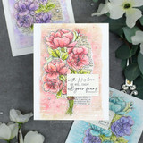 Handmade card featuring a scalloped, stitched square die-cut frame.