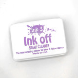 Ink Off Stamp Cleaner Pad, a purple-labeled tap-clean pad for red rubber and clear stamps