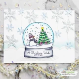 Soft card of the snow globe among falling snowflakes, 'A Christmas Wish just for you.'
