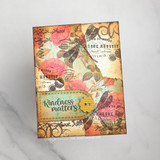 Warm vintage card with the scripted dragonfly and 'Kindness matters'.