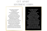 Sheet of printable Cut Apart Sentiment Strips with encouraging phrases.