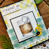 Plaid card with the whiskey glass and "Straight up, you're the best"