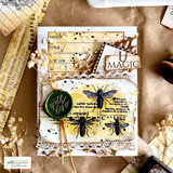 Vintage card with bees, stamped 'MAGIC.'