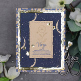 Handmade card with a torn deckle-edge, stitched die-cut frame layered over the design.