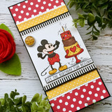 Handmade card featuring a scalloped, stitched sentiment banner die cut.