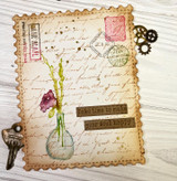 Handmade card featuring a scalloped, stitched sentiment banner die cut.