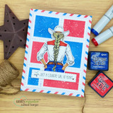 Handmade card featuring a scalloped, stitched sentiment banner die cut.