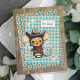 Handmade card featuring a scalloped, stitched sentiment banner die cut.