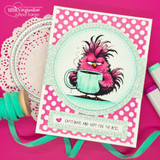 Handmade card featuring a scalloped, stitched sentiment banner die cut.