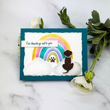 Handmade card featuring a scalloped, stitched sentiment banner die cut.