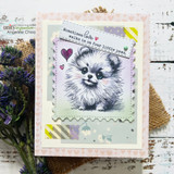 Handmade card featuring a scalloped, stitched sentiment banner die cut.