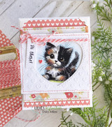 Handmade card featuring a scalloped, stitched sentiment banner die cut.