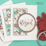 'Blessed' card built on the Simply Natural cotton-and-greenery papers.