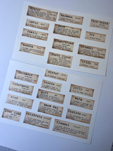 Sheet of Christmas dictionary word snippets — festive, joy, sleigh, Santa Claus and more.
