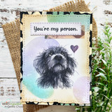 Handmade dog card layered with Timeworn Paws Anthology papers.
