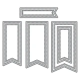 The Scallops & Banners nesting dies, scalloped rectangles and fishtail banner metal dies
