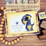 A handmade card featuring an adorable big-nosed puppy from Unity Stamp Co's Boop the Snoot red rubber stamp set, with the sentiment 'Boop.'.