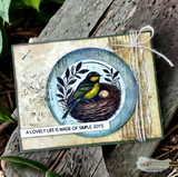 Handmade mixed-media card layered with Grit & Grace papers.
