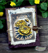 Handmade mixed-media card layered with Grit & Grace papers.