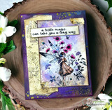 Handmade mixed-media card layered with Grit & Grace papers.