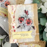 Vintage newsprint collage with inked pansies. With hope anything is possible.