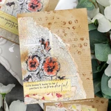 Torn kraft collage with orange pansies. Life doesn't have to be perfect to be wonderful.