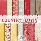 Country Lovin' 6x6 paper pack. Warm rustic country prints in red, cream and mustard.