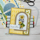 Vintage card with the florals in a frame, 'Love you, Mom!'
