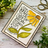 Handmade card framed with a large scalloped rectangle die cut.