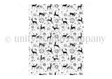 Full-panel background stamp of tiny deer and winter woodland motifs – Frost & Fawn background.