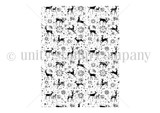 Full-panel background stamp of tiny deer and winter woodland motifs – Frost & Fawn background.