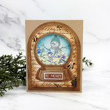 Handmade holiday card layered with Holiday Script vintage papers.