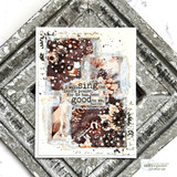 Handmade Christmas card layered with Nature's Noel papers.