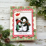Red holly-frame card — i simply love you with heart accent