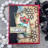 Handmade card with a single delicate poppy blooming up through a crack in the ground, sentiment 'Hope takes root in the hardest places' from the In the Light line.