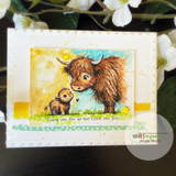 Highland cow and calf in watercolor, 'Thank you for all the LOVE you give.'