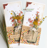 Two cards with wildflower-and-coneflower mason-jar bouquets and encouragement sentiments.