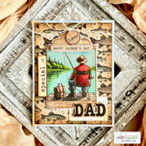 Card with the fishing dad and 'Happy Father's Day' with 'special dad'
