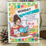 Colorful 'Monday To Do List' card with the reading woman and the reading sentiment.