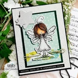 Card with an embossed mint panel and the fairy in a white dress; the ordinary-people wording is from another set.